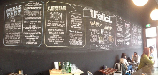 Chalkboard menu adelaide