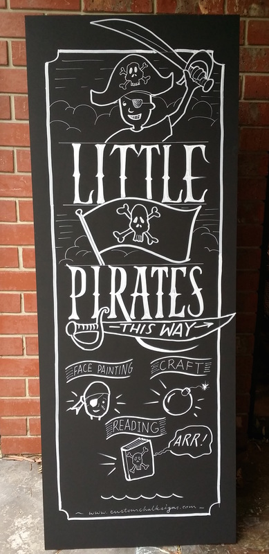 pirate party chalk sign 